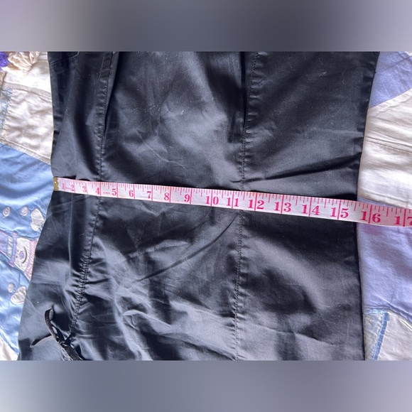 Y2K Eckored Black Pink Asymmetrical Strapless Cotton Punk Emo Grunge Goth Dress - Picture 10 of 12